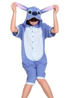 Hooded Sleepwear Cosplay Blue Stitch Costume Summer Short Sleeve Adult Animal Onesie Pajamas Women Home Suits (M(For Height 160 169cm)) : Beauty Products : Beauty