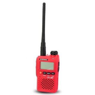 BAOFENG UV 3R VHF/UHF 136 174/400 470Mhz Dual Band Pocket Two Way Radio Walkie Talkie Red: Everything Else