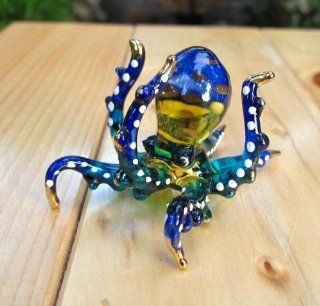 Handmade Octopus Art Glass Blown Sea Animal Figurine   Collectible Figurines