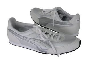 Puma Maya White Nylon Swoosh Athletic Shoes (8.5): Shoes