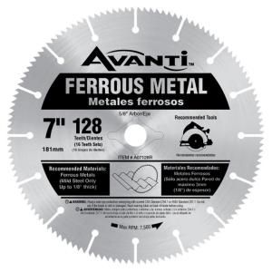 Avanti 7 in. x 128 Tooth Ferrous Metal Circular Saw Blade A07128R