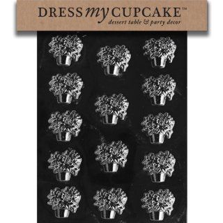Dress My Cupcake DMCC179 Chocolate Candy Mold, Pot of Poinsettias, Christmas: Kitchen & Dining