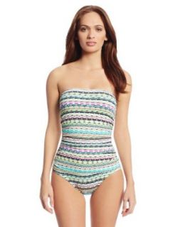 Echo Design Women's Island Diamonds Ruched One Piece Swimsuit with Tummy Control at  Womens Clothing store