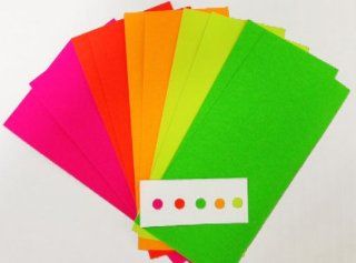 1/4 .25 Inch Color Coding Dot Labels on Sheets Fluorescent Assortment Pack 960 Stickers   192 of Each Color Yellow Orange Red Pink Green : Florescent Dot Stickers : Office Products