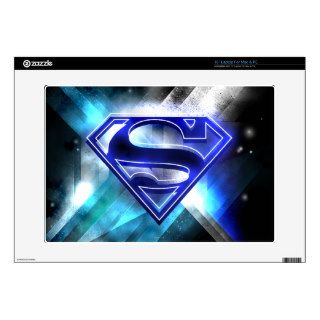 Blue White Crystal Superman Logo Laptop Decal