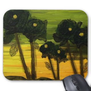 Black Roses Abstract Painting Mouse Pad