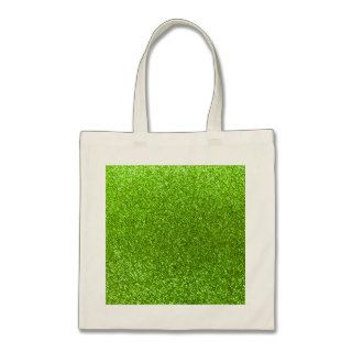 Neon green glitter canvas bags