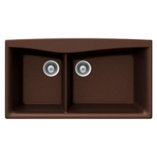 HOUZER Arco Series Dual Mount Granite 37x20.25x8.563 0 hole Double Bowl Kitchen Sink in Copper DISCONTINUED ARCO N 175 COPPER