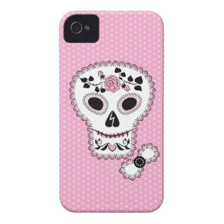 Pink Lace Sugar Skull iPhone 4 Cases
