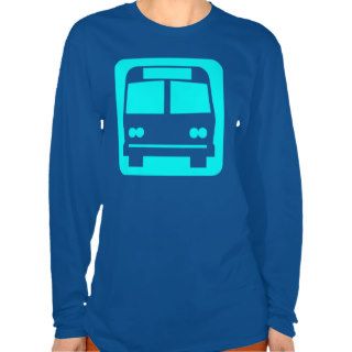 Bus symbol   Cyan T Shirts