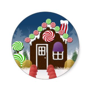 Christmas Candy House Holiday Envelope Seals Stickers