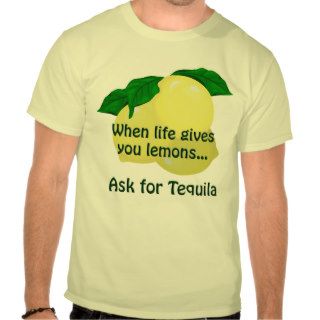 Lemon Tequila Funny Men's Yellow T shirt