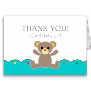 Teddy Bear Gender Neutral Baby Gift Thank You Greeting Card