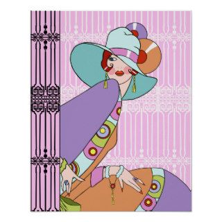 Shelby, 1920s Art Deco Lady in Lilac and Lavender Poster