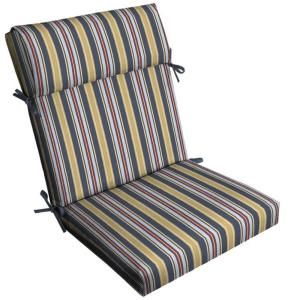 Hampton Bay Harbor Spring Stripe Pillow Top High Back Outdoor Chair Cushion FD03332A 9D1