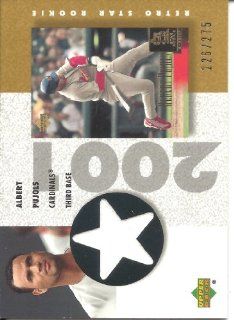 Albert Pujols 2002 UD Authentics Retro Star Rookie Jerseys Gold Card #SRAP 226/275 St. Louis Cardinals: Sports Collectibles