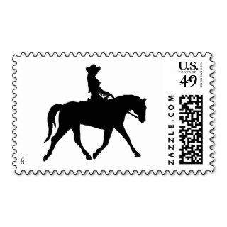 Cowgirl Riding Her Horse Postage Stamp
