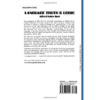 Language, Truth and Logic (Dover Books on Western Philosophy): Alfred J. Ayer, Sir Alfred Jules Ayer: 9780486200101: Books