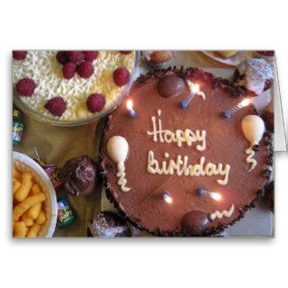 Happy birthday cake greeting card