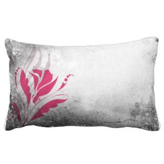 Elegant Grunge Pink Floral Home Decor Lumbar Pillows