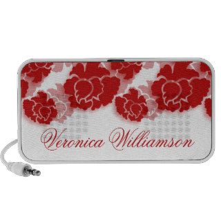 Floral Decadence Doodle Speaker, Dark Red