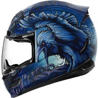 Icon Airmada Ravenous Blue Motorcycle Helmet (Medium 0101 7084): Automotive