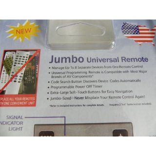 8 Functions Jumbo Universal Remote Control TV VCR Cable DVD Satellite: Kitchen & Dining