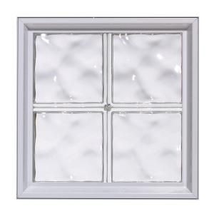 Pittsburgh Corning LightWise 32 in. x 48 in. x 6 in. Decora Pattern White Aluminum Clad Glass Block Window 116269.0
