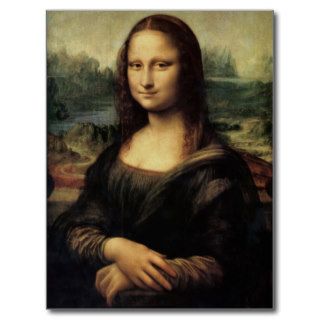 Mona Lisa in detail postcard