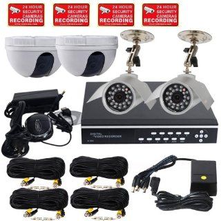 VideoSecu 4 Channel H.264 DVR Security Camera CCTV Real Time Digital Video Recorder System, Stand Alone CIF/HD1/D1 Resolution Digital Video Recorder Camera DVR System with 2000GB HDD Hard Drive, 2 Night Vision IR Color Bullet 6mm Lens CCD Outdoor Security 