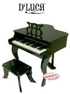D'LUCA 30 KEYS CHILDREN BABY GRAND PIANO WITH BENCH BLACK DLBGP : Toys & Games