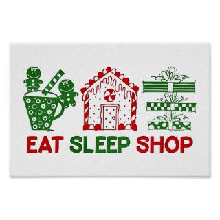 Eat Sleep Christmas Shop Poster