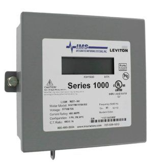 Leviton 1N277 41 Series 1000, Single Element Meter, 277V, 1PH, 2W, Line to Neutral, 400:0.1A ratio, Max 400A, Indoor Surface Mount Enclosure, Gray   Electrical Outlet Boxes  