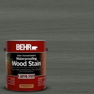 BEHR 1 gal. #ST 131 Pewter Semi Transparent Waterproofing Wood Stain 307701