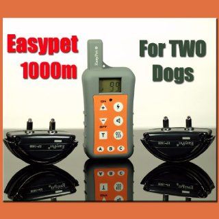 EASYPET TWO DOG REMOTE TRAINER MODEL EP 380R 1000 METER REMOTE RANGE DOG TRAINING SHOCK COLLAR FOR ALL DOGS  Pet Training Collars 