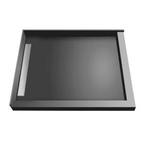 WonderFall Trench 48 in. x 48 in. Double Threshold Shower Pan in Black WF4848LDR PVC