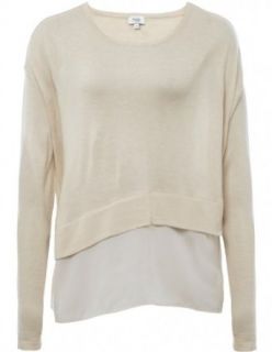 Hoss Intropia Sheer Hem Sweater S Sand