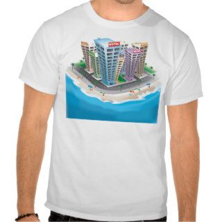Vector Graphic  3D Hotels CARTOON ISLAND OCEAN VAC Tshirt