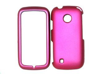 Lg Beacon Mn270 Solid Pink Hard Rubberized Case Cover Skin Protector Metro PCS mn 270: Cell Phones & Accessories