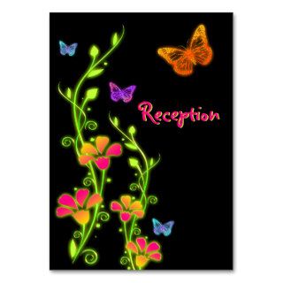 Neon Butterflies & Flowers Enclosure Card Business Card