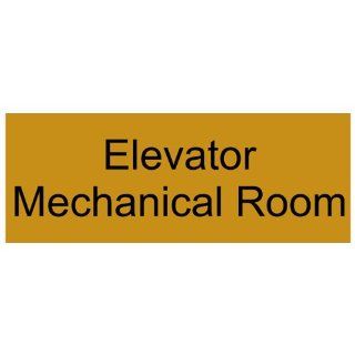 Elevator Mechanical Room Engraved Sign EGRE 306 BLKonGLD Wayfinding : Business And Store Signs : Office Products