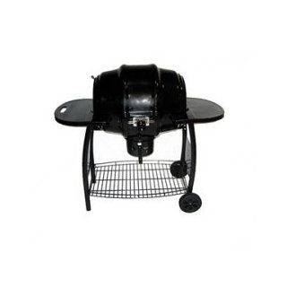 48" Black Steel Keg Style Backyard Charcoal Barbeque Grill with Wheels : Patio, Lawn & Garden