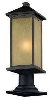Z Lite 548PHBR 533PM ORB Vienna Outdoor Post Light with Oil Rubbed Bronze Finish and Glass Material    