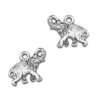 Sterling Silver 3d Elephant Lover's Charm for Bracelet or Small Pendant for Necklace