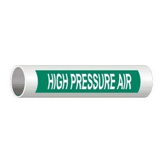ASME A13.1 High Pressure Air Label PIPE 23600 WHTonGreen Pipe Markers : Business And Store Signs : Office Products