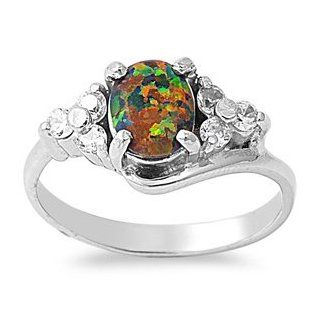 10MM Celtic 5ctw Sterling Silver LARGE OCTOBER BLACK FIRE OPAL BIRTHSTONE ROUND Ring 5 11 & 6.5, 7.5 Jewelry
