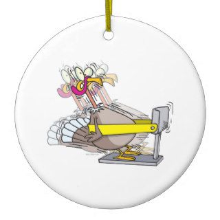 funny turkey thanksgiving diet cartoon christmas ornament