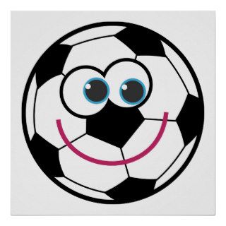 Cartoon Soccer Ball Poster