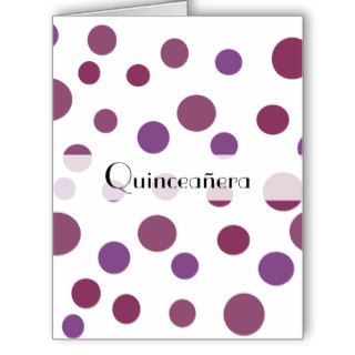Quinceanera Artistic Chic Retro Dots Spots Purple Greeting Cards