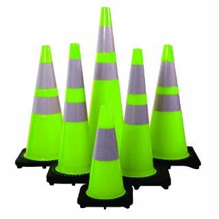 Mutual 17717 Traffic Cone with 7 lbs Plain Finish, 28" Height, Lime: Science Lab Safety Cones: Industrial & Scientific